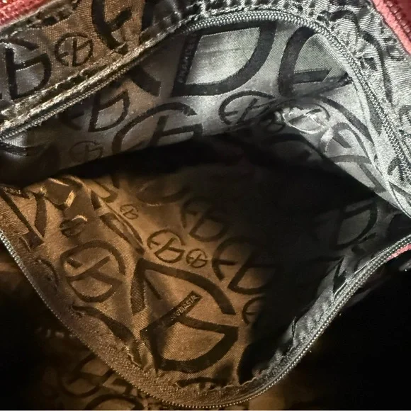 FRANCESCO BIASIA BURGUNDY LEATHER SATCHEL HANDBAG - Picture 7 of 8